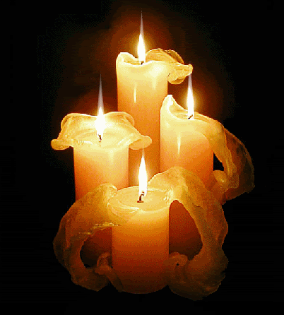 yellow animated candles